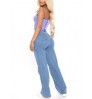 Women Denim Pants Custom Logo High Quality 100% Cotton Washed Straight Loose Fitting Wide Leg High Waist Plus Size Women's Jeans