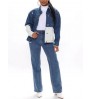 Women Denim Pants Custom Logo High Quality 100% Cotton Washed Straight Loose Fitting Wide Leg High Waist Plus Size Women's Jeans