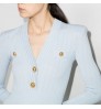 Clothing manufacturer's new design v neck long sleeved ribbed knitted bandage luxury women's dress