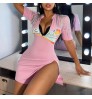 2022 Casual Fashion Dress Solid Color Plus Size Short Sleeve Girls' Tassel Short Dresses Summer Spring Woman Clothing For Women
