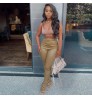 Fall clothing for women new style high waist stretch pu leather pants sexy slim-fit casual split pants pencil women pants