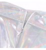 Women See-through Flared Skirt Shiny High Waist Mini skirt Sexy Transparent Skirts