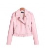 Women's Jackets 2021 Autumn Ladies Faux Leather Jacket Zipper Long Sleeve Moto Biker Female Short Coat Jacket Outwear