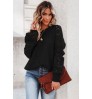 New Autumn women Fall Long Solid color Puff Hollow out Sleeve Pullover Sweaters Plus size chenille tapestry sweaters Tops