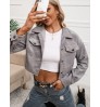 Corduroy Short Jacket Coat Essentials Women's Fashion Button Design Section Short Jacket Coat