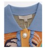 OEM Custom Logo Fashionable Jacquard Ladies Knitwear Pullover Turn Down Collar Knit Jumper Top Women Sweater