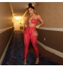 Full Female Body Suit Collage Pants Casual Outfit Tank Top With High Waist Pants Womens Clothing 2 Piece Set Women