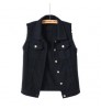 Custom Women's Cowboy Vest Ladies Spring Slim Raw Selvedge Plus Size Short Vests Denim Jeans Motorcycle Jacket