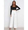 Women's long pants of Europe and American fashionable new style office lady spring summer recreational match wide leg trousers