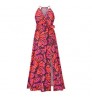 2022 Summer Women Fashion Casual Dresses Sexy V Neck Sleeveless Side Slit Tropical Floral Bohemian Beach Long Dresses