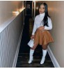 Sexy Solid Color PU Leather Swing Women's Skirts Mini Skirts