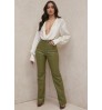 Wholesale Ladies PU Trousers Fall Winter Fashion Clothing High Waist Thick Solid Black Leather Pants Women