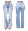 Wholesale Slim Fit Pants Slim Stretch High Waist Fringe Ladies Denim Jeans Femme Pants Skinny Ripped Women'S Jeans