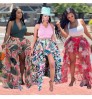 10%OFF S-XXL Women's Chiffon Print Patchwork Chiffon Print Patchwork Long Skirts Irregular Floral Skirts
