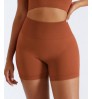 Custom LOGO Matching Nylon Yoga Workout Short Tights Ribbed Seamless Gym Biker Women's Shorts