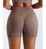 Custom LOGO Matching Nylon Yoga Workout Short Tights Ribbed Seamless Gym Biker Women's Shorts