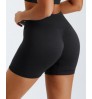 Custom LOGO Matching Nylon Yoga Workout Short Tights Ribbed Seamless Gym Biker Women's Shorts