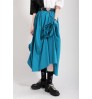 New Fashion Summer and Autumn Women's High Waist Pleated Solid Color Half Length Skirt Lady Irregular Skirt 1977