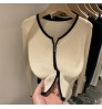 Factory direct autumn new knitted half - turtleneck V neck cardigan sweaters women tops knitted sweater for women's sweaters