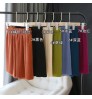 New 2021 Summer Casual High Waist Solid Color Wild Fashion Europe Wide-leg Pants Elastic Waist Pleated Women's Shorts