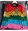 YEAH HUPOR 2022 wholesale oversized letter logo luxury crew neck designer sweaters famous brands women