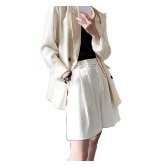 New Fashion 2022 Summer Office Zipper Side Pockets Loose Chiffon Ladies Bermudas Women's Shorts