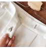 New Fashion 2022 Summer Office Zipper Side Pockets Loose Chiffon Ladies Bermudas Women's Shorts