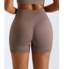 PT404 Custom LOGO Matching Nylon Yoga Workout Short Tights Seamless Gym Biker Women's Shorts