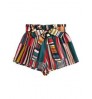 Women's Summer Shorts Women Boho Shorts Elastic Waist Loose Fit Casual Belted Wide Leg Plus Size Shorts With Flowers