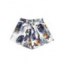 Women's Summer Shorts Women Boho Shorts Elastic Waist Loose Fit Casual Belted Wide Leg Plus Size Shorts With Flowers