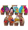 2022 New Fashion Printed Sweet Candy Workout Women Snack Biker Shorts Custom Summer Hot Pant Women Shorts